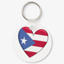 Puerto Rico Heart Flag keychains
