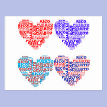 Puerto Rico Hearts Products postcards