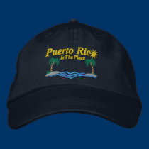 Puerto Rico Is The Place embroidered hats