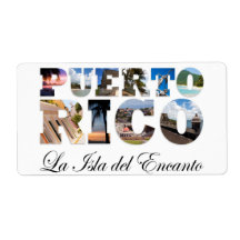 Puerto Rico La Isla Del Encanto Collage / Montage Personalized Shipping Labels