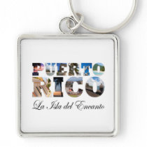 Puerto Rico La Isla Del Encanto Montage Keychains