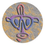 Puerto Rico - petroglyph - Customized Round Stickers