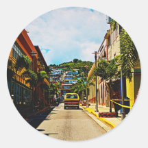 Puerto Rico Round Stickers