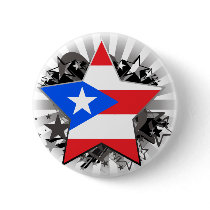 Puerto Rico Star Pinback Buttons