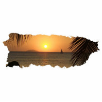 Puerto Rico Sunset Cutout Keychain photo sculptures by CyberGenie Puerto Rico Sunset Cutout Keychain photo sculptures