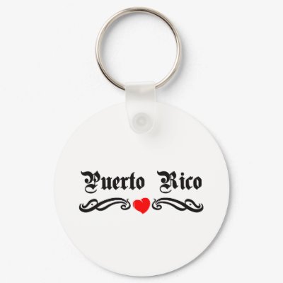 Puerto Rico Tattoo Style Keychain by repofcountries