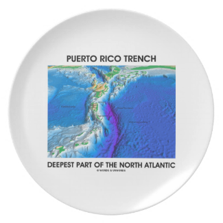 Puerto Rico Trench Deepest Part Of North Atlantic Party Plate