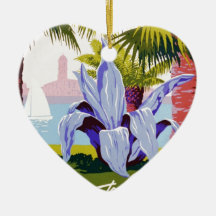 Puerto Rico U.S.A., WPA Tourism and parks poster Christmas Tree Ornament