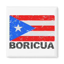 Puerto Rico Vintage Flag Boricua Fridge Magnets