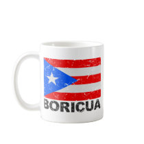 Puerto Rico Vintage Flag Boricua Mugs
