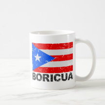 Puerto Rico Vintage Flag Boricua Mugs