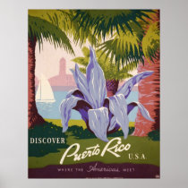 Puerto Rico Vintage Travel Poster Art Print