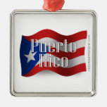 Puerto Rico Waving Flag Ornaments
