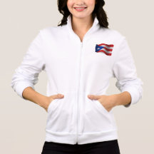 Puerto Rico Waving Flag Printed Jacket