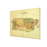 Puerto RicoPanoramic MapPuerto Rico Gallery Wrap Canvas