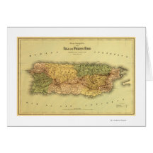 Puerto RicoPanoramic MapPuerto Rico Greeting Cards