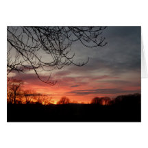 Puesta del sol del invierno del país de Irlanda de Tarjetón