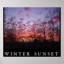 Puesta del sol II del invierno de Connecticut Posters