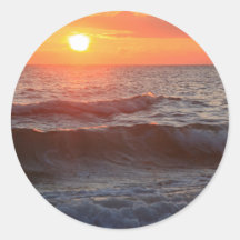 Puesta del sol y resaca pegatina