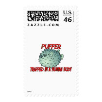 Puffer trapped in a human body postage