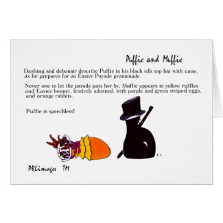 Puffie and Muffie Easter Parade Card