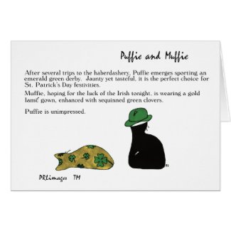Puffie and Muffie St. Patrick's Day Card
