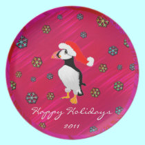 Puffin Holiday Plate plates