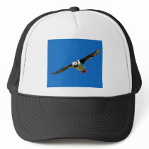 Puffin in flight trucker hats