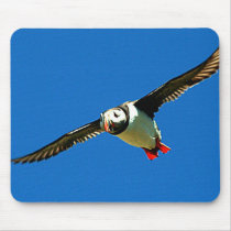 Puffin in flight mouse pads