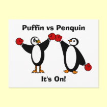 Puffin vs Penquin Postcard postcards