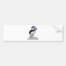 Puffins Ate my Homework Bumper Stickers