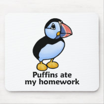 Puffins Ate my Homework Mousepad