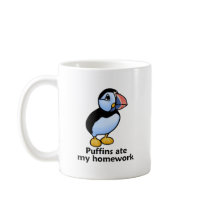 Puffins Ate my Homework Mugs