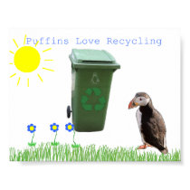 Puffins Love Recycling posters by RavensWorld Puffins Love Recycling posters