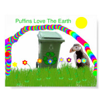 Puffins Love The Earth Poster posters