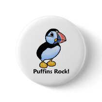 Puffins Rock! Pinback Buttons