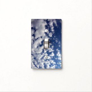 Puffy Clouds On Blue Sky Light Switch Covers