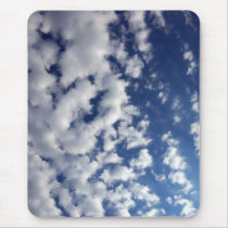 Puffy Clouds On Blue Sky mousepads