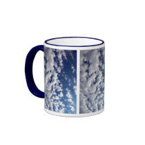 Puffy Clouds On Blue Sky mugs
