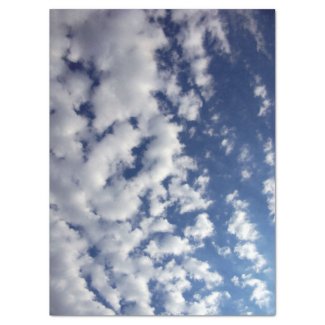 Puffy Clouds On Blue Sky Tissue Paper 17" X 23" Tissue Paper