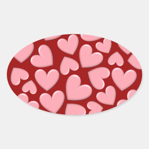 Puffy Hearts Oval Sticker Zazzle