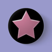 Puffy Pink Star Button by MidnightAkita Puffy Pink Star Button