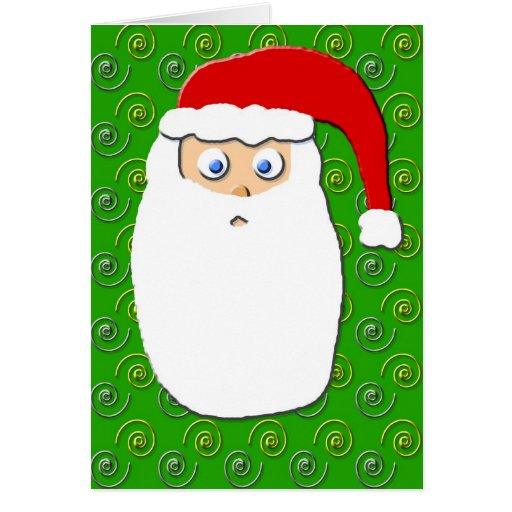 Cute little hand drawn Santa Claus on a green background 

Each card has a message inside from the North Pole for your child. Simply select the card you want and before ordering enter the child's name to the right side of the screen. The card will come pre-printed with the child's name and the selected message. If you have multiple children to order for you will have to select each individually, and there are bulk discounts available. These cards are a great way to send your children or a kid in your life a special message, and teach them how important thank you notes can be!