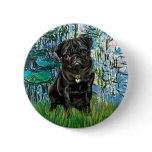 Pug 13 (black) - Lilies 1 Pin