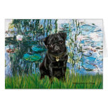 Pug 13 (black) - Lilies 1 Card