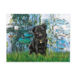 Pug 13 (black) - Lilies 1 Postcard