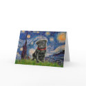 Pug 13 (black) - Starry Night cards
