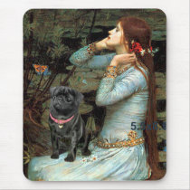 Pug 14 (black) - Ophelia Seated mousepads