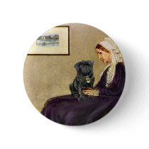 Pug 14 (black) - Whistler's Mother buttons