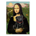 Pug 16 (black) - Mona Lisa cards by masterpiecedogs Pug 16 (black) - Mona Lisa cards